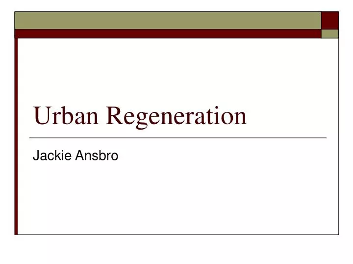 urban regeneration n.