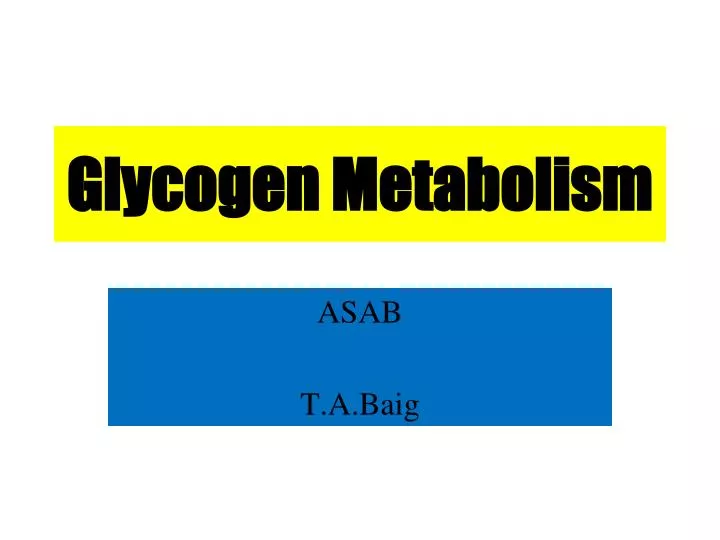 glycogen metabolism n.