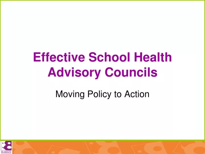 effective school health advisory councils n.