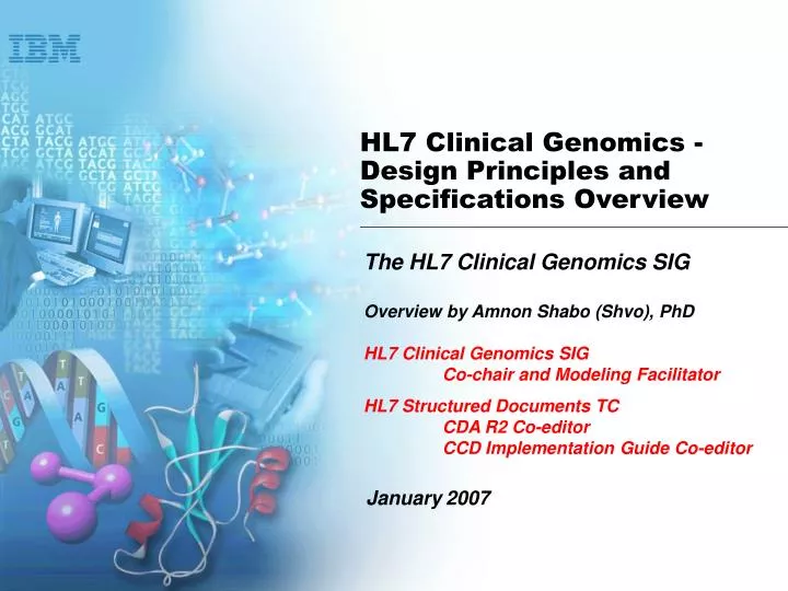 hl7 clinical genomics design principles and specifications overview n.