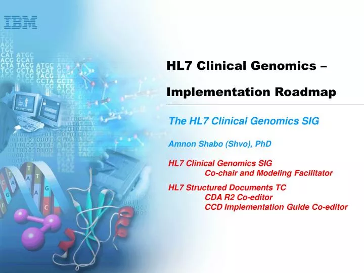 hl7 clinical genomics implementation roadmap n.
