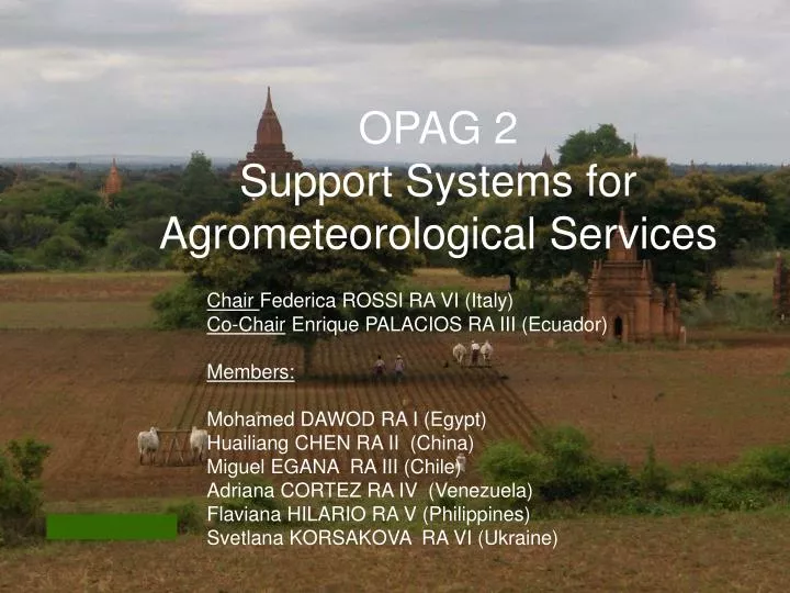 opag 2 support systems for agrometeorological services n.