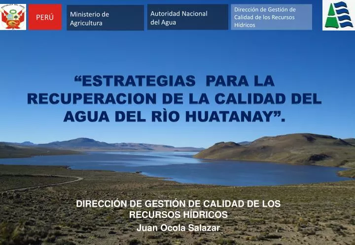 estrategias para la recuperacion de la calidad del agua del r o huatanay n.