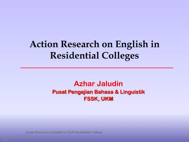 action research on english in residential colleges n.