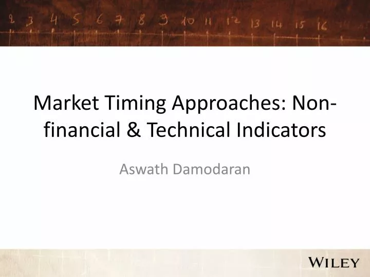 market timing approaches non financial technical indicators n.