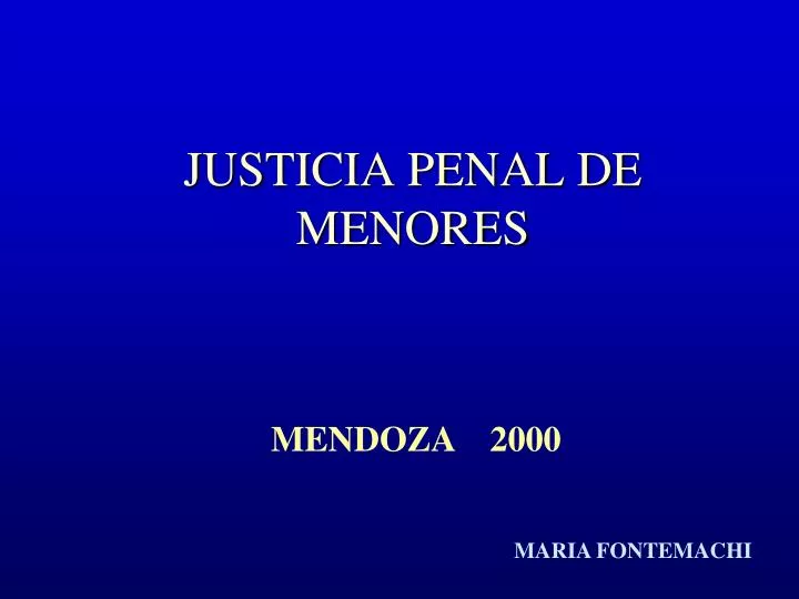 justicia penal de menores n.