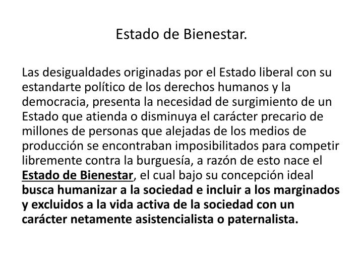 PPT - Estado Neoliberal. (Del Estado de Bienestar al Estado Neoliberal