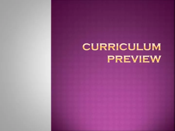 curriculum preview n.