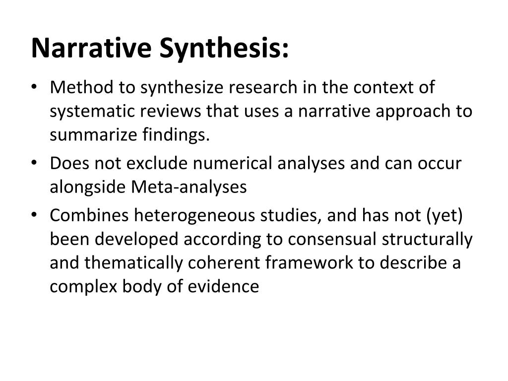 a narrative synthesis of literature