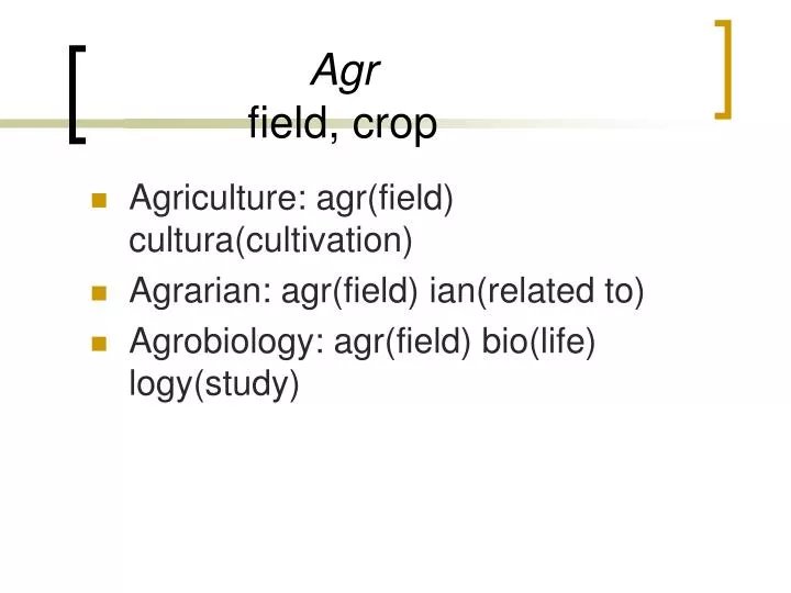 agr field crop n.