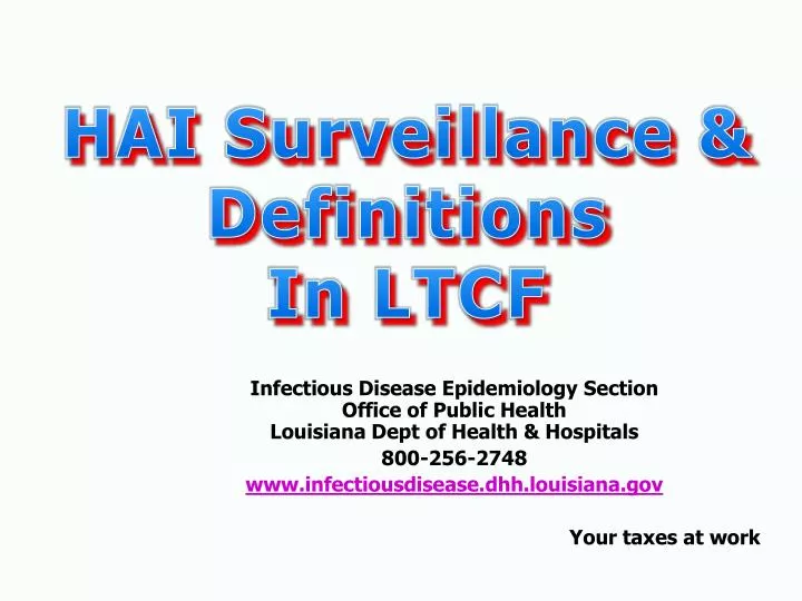 PPT HAI Surveillance & Definitions In LTCF PowerPoint Presentation