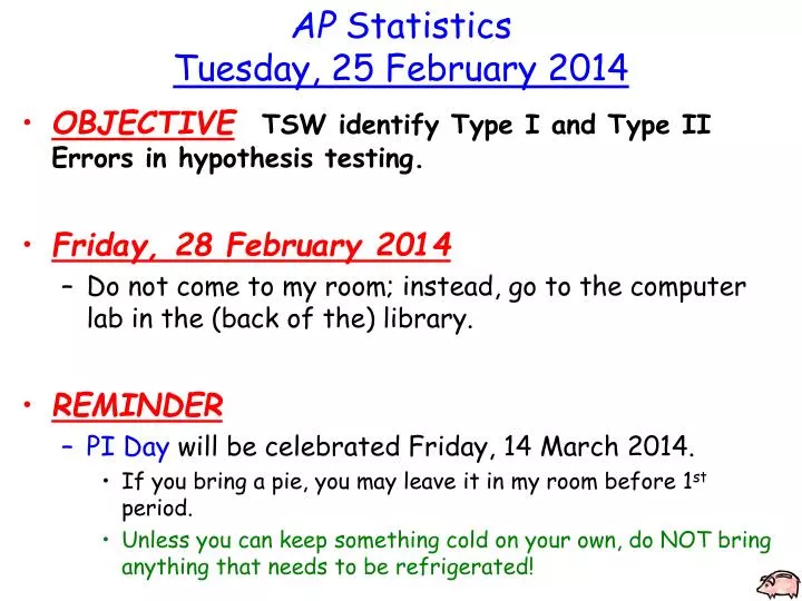 ap statistics tuesday 25 february 2014 n.