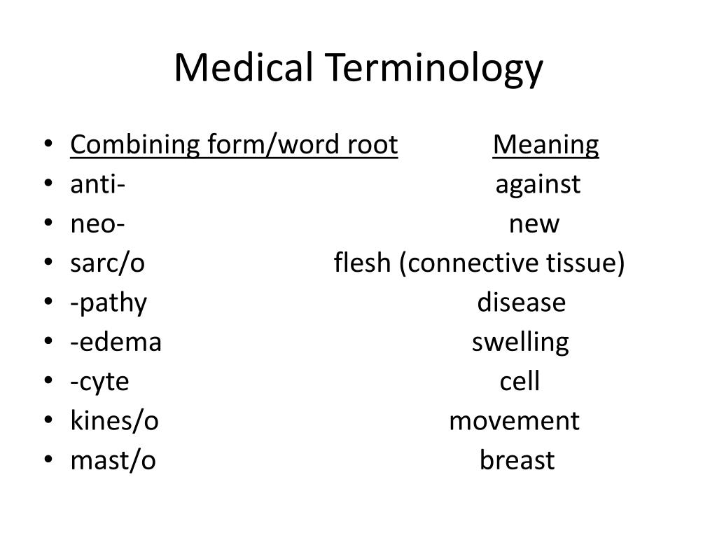 assignment 2.1 word structure of medical terminology