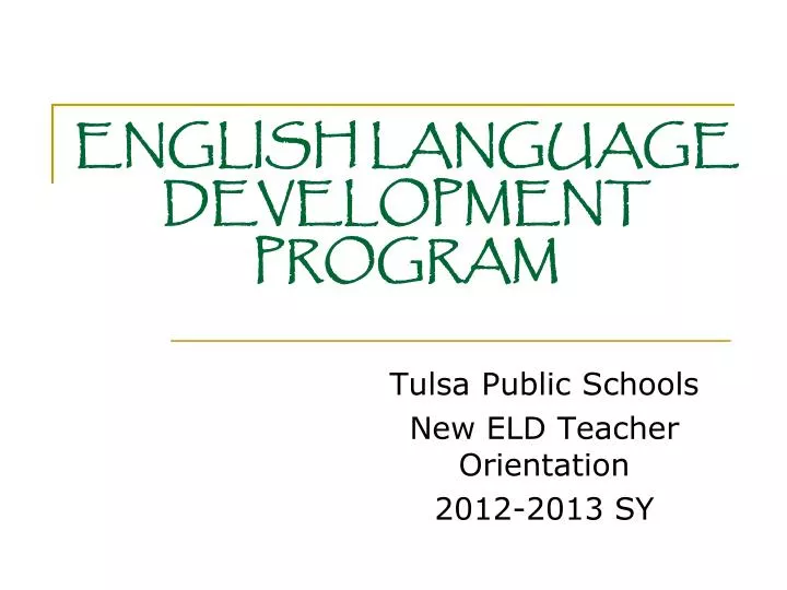 english language development program n.
