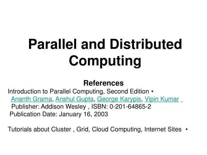 parallel and distributed computing research paper