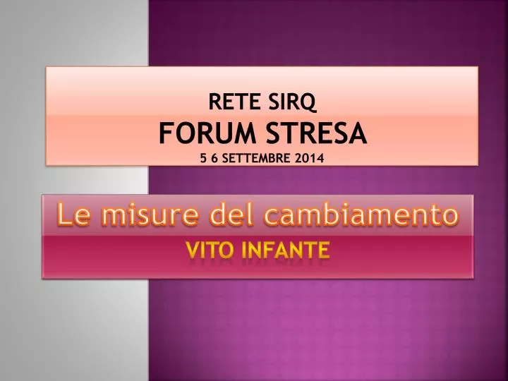 rete sirq forum stresa 5 6 settembre 2014 n.
