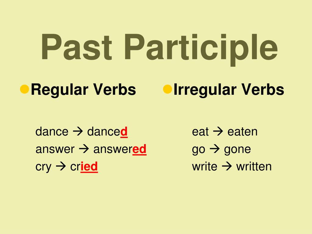 Irregular verbs eat