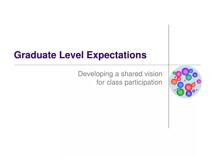 graduate level expectations n.