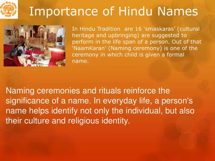 importance of hindu names n.
