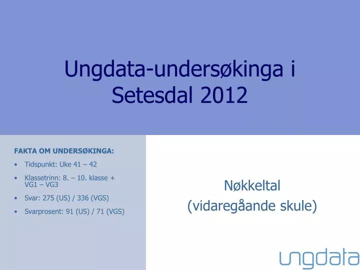 ungdata unders kinga i setesdal 2012 n.