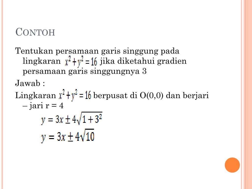 Ppt Persamaan Garis Singgung Lingkaran Powerpoint Presentation Free Download Id 5799986