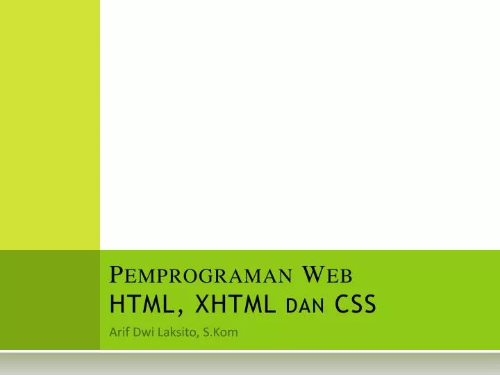 pemprograman web html xhtml dan css n.