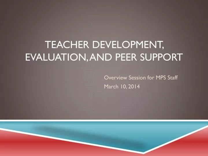teacher development evaluation and peer support n.