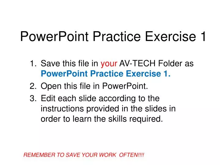 powerpoint practice exercise 1 n.