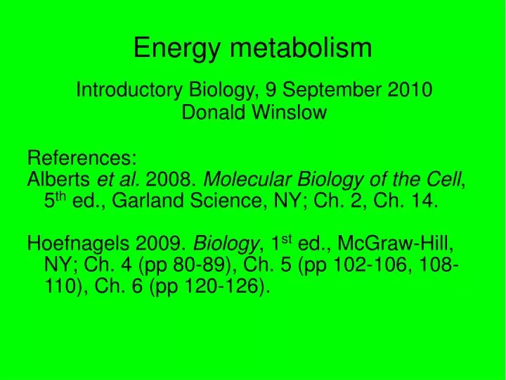 energy metabolism n.