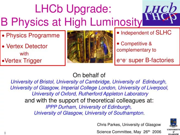 PPT - LHCb Upgrade: B Physics At High Luminosity PowerPoint ...