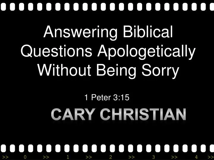 answering biblical questions apologetically without being sorry n.