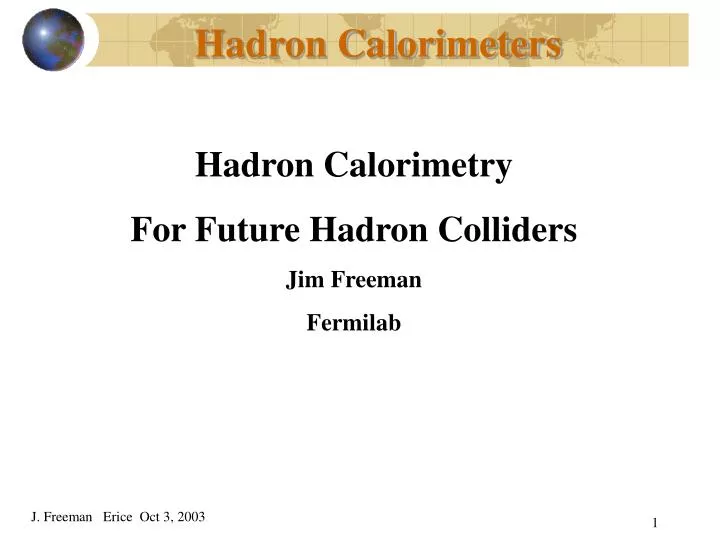 hadron calorimeters n.