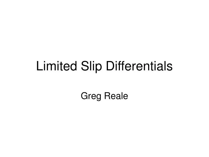 limited slip differentials n.