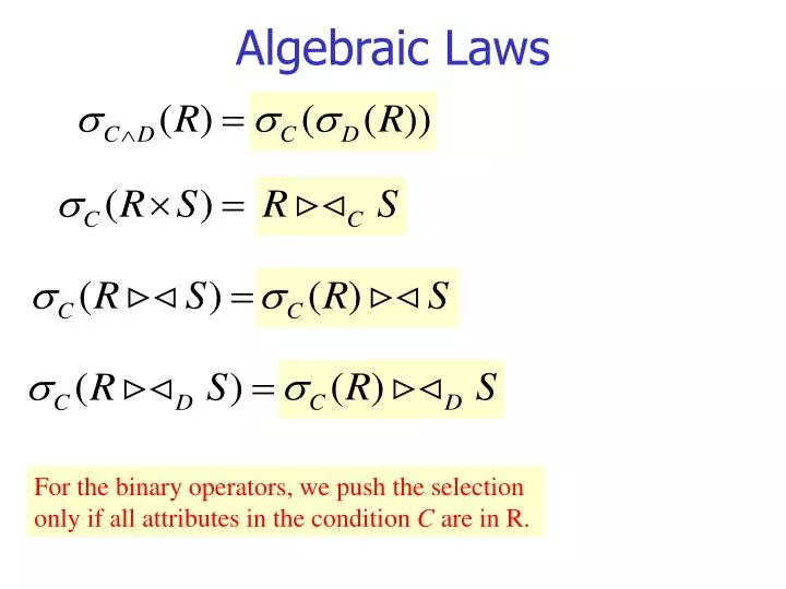 algebraic laws n.