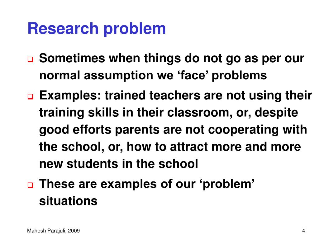 research problem in elementary education