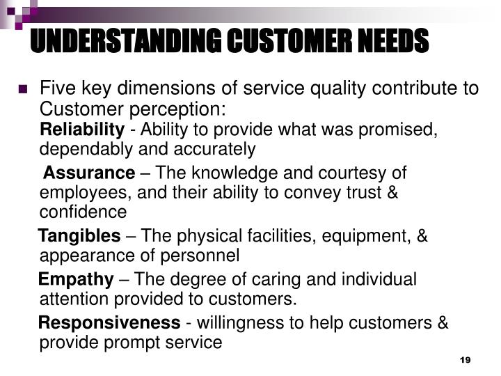 key dimensions of service quality
