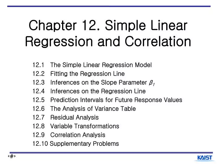 chapter 12 simple linear regression and correlation n.