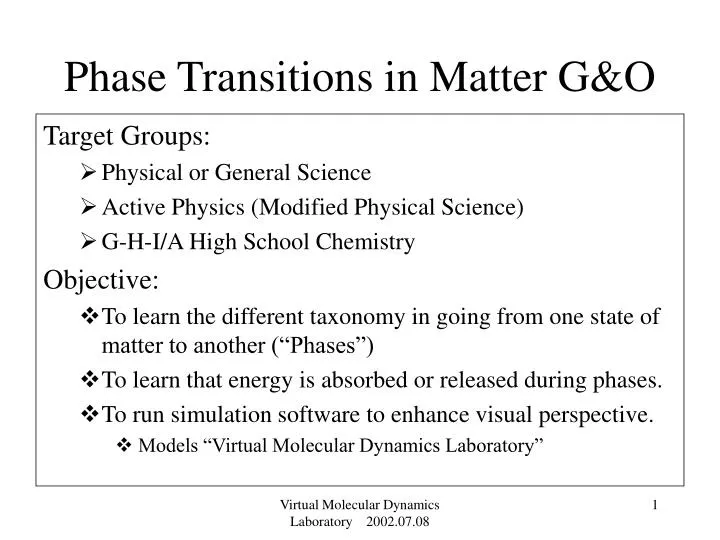 phase transitions in matter g o n.