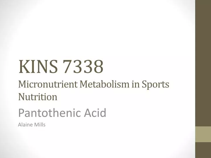 kins 7338 micronutrient metabolism in sports nutrition n.
