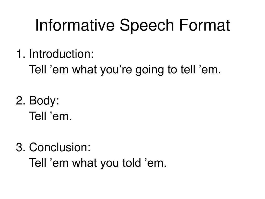 how to write an informative speech ppt