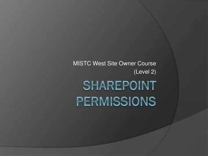 mistc west site owner course level 2 n.