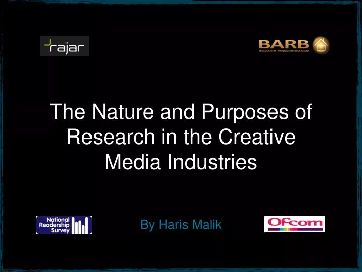 the nature and purposes of research in the creative media industries n.