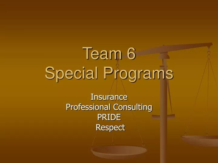 team 6 special programs n.