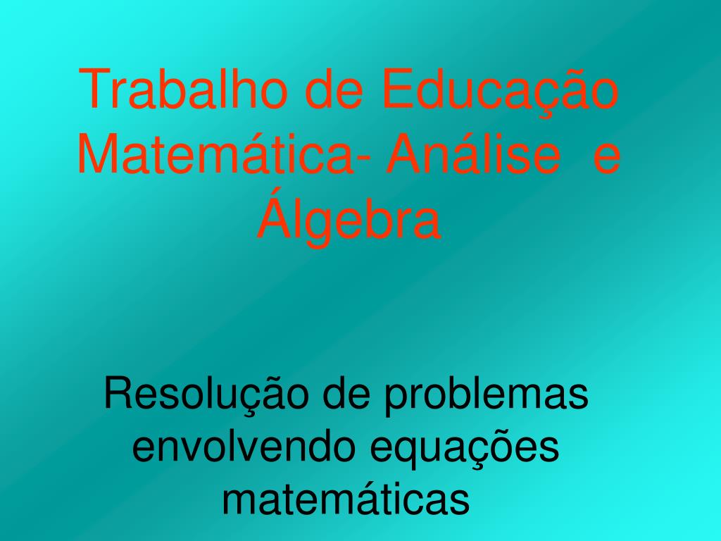 TRABALHO DE MATEMÁTICA