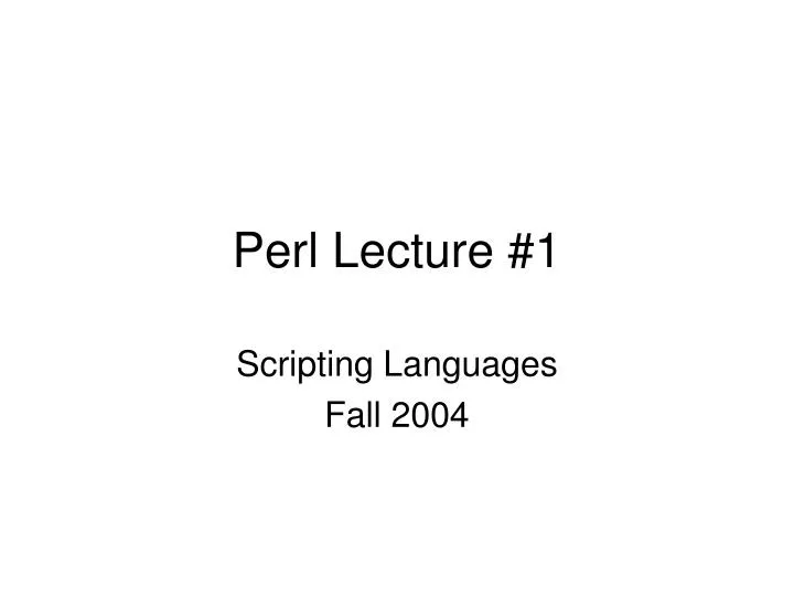 perl lecture 1 n.