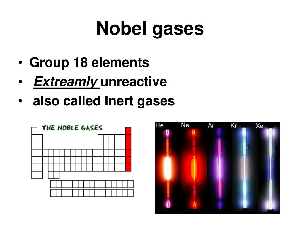 Características de los gases nobles