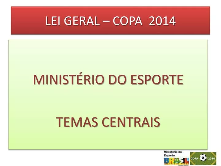 lei geral copa 2014 n.