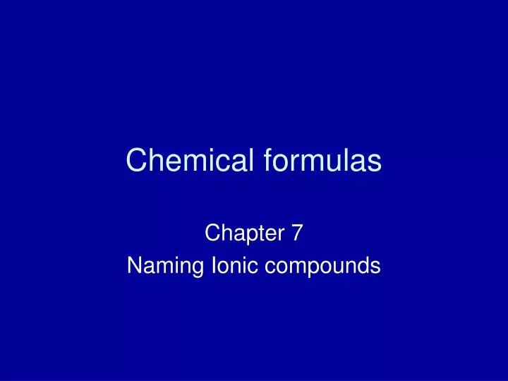 chemical formulas n.