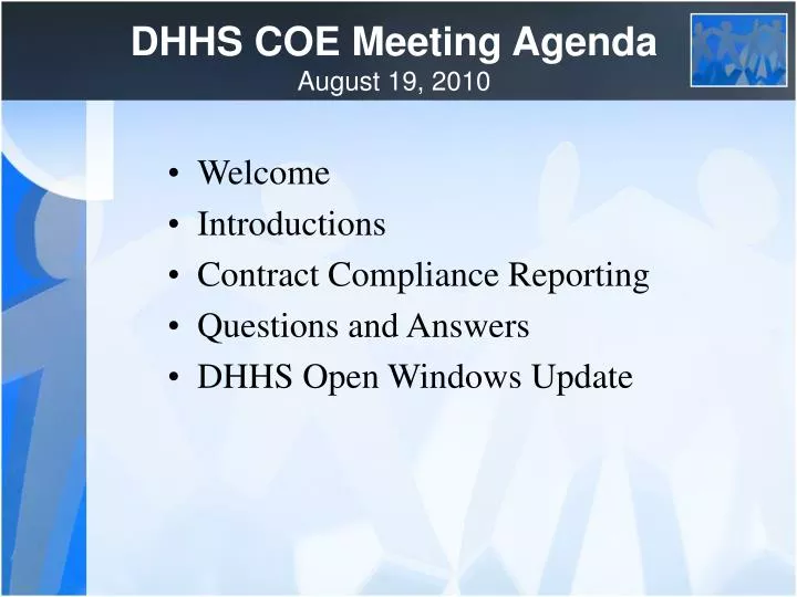 dhhs coe meeting agenda august 19 2010 n.