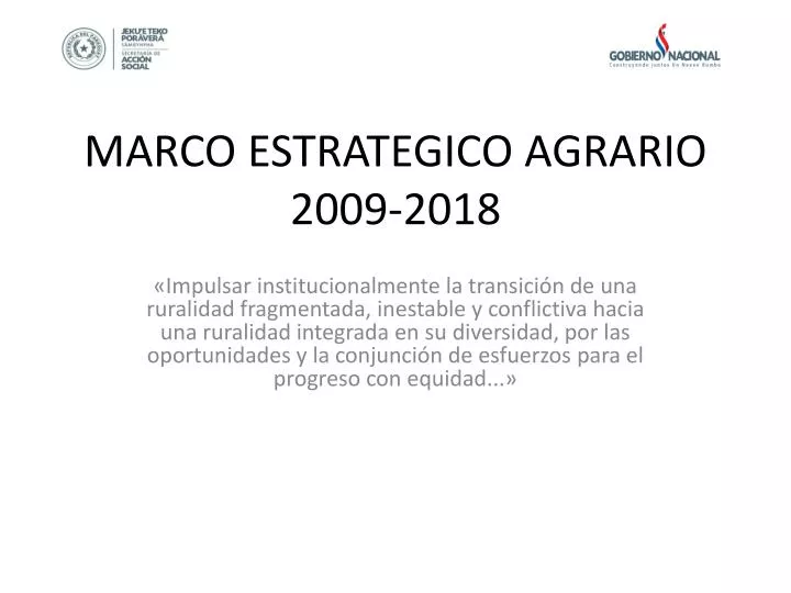 marco estrategico agrario 2009 2018 n.